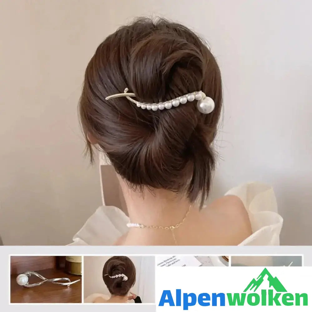 Alpenwolken - Elegante und einfache Perlenhaarspange