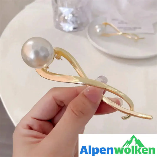 Alpenwolken - Elegante und einfache Perlenhaarspange