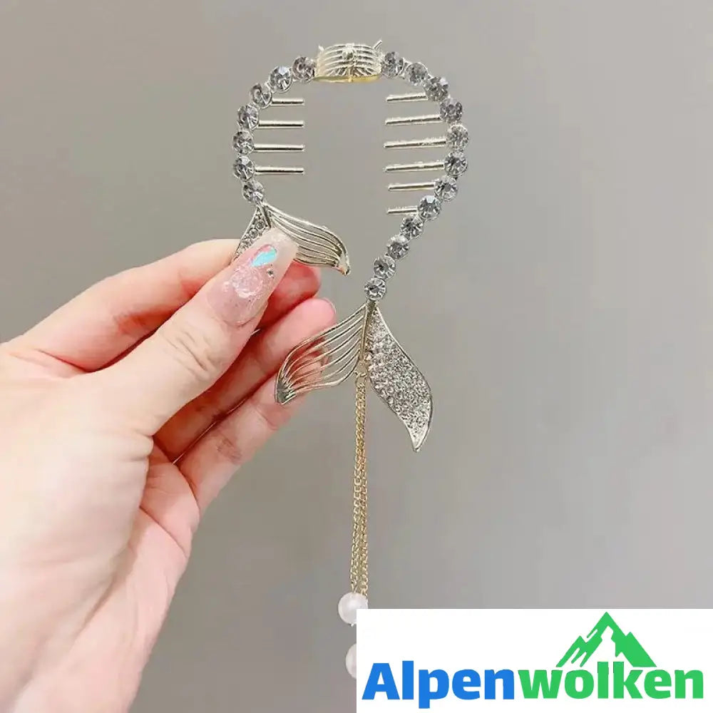 Alpenwolken - Eleganter Pferdeschwanz-Haarknopf Fischschwanz