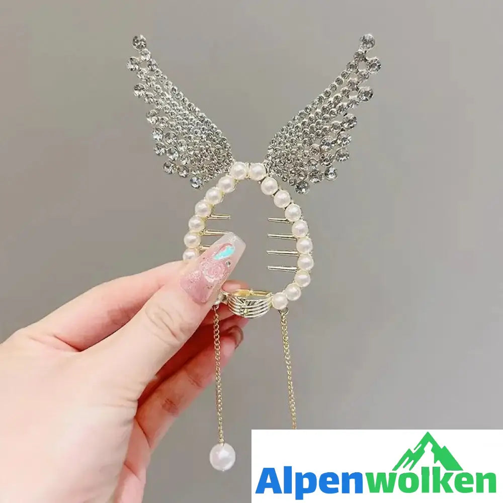 Alpenwolken - Eleganter Pferdeschwanz-Haarknopf Flügel