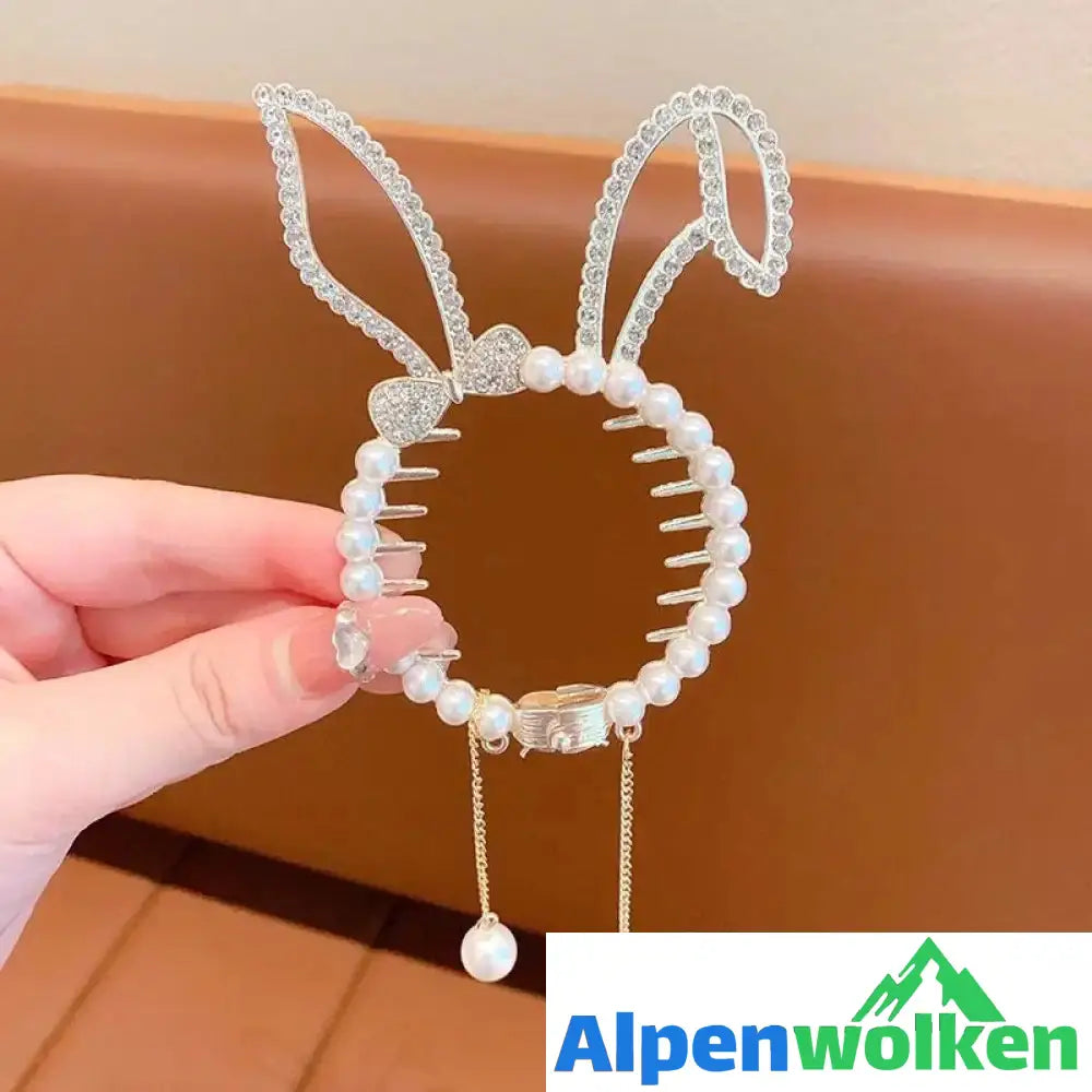 Alpenwolken - Eleganter Pferdeschwanz-Haarknopf Hasen Ohren