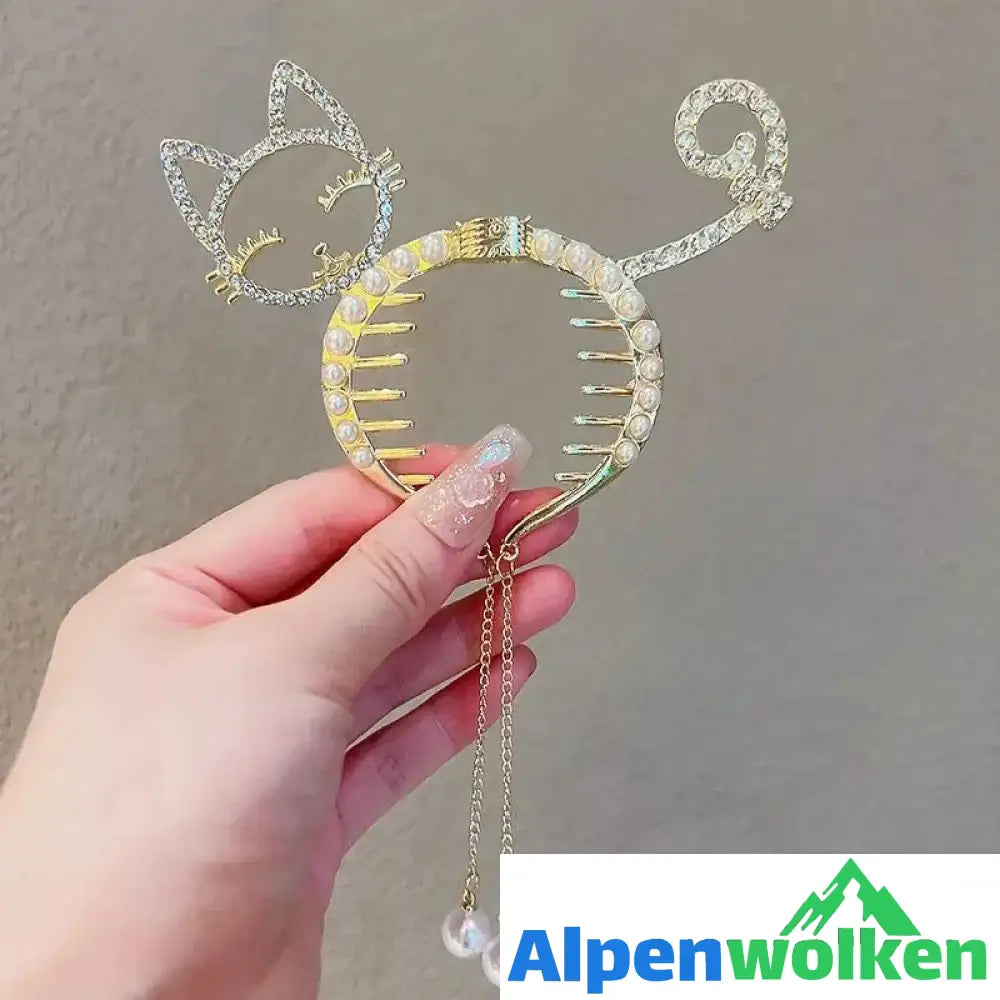 Alpenwolken - Eleganter Pferdeschwanz-Haarknopf Katze