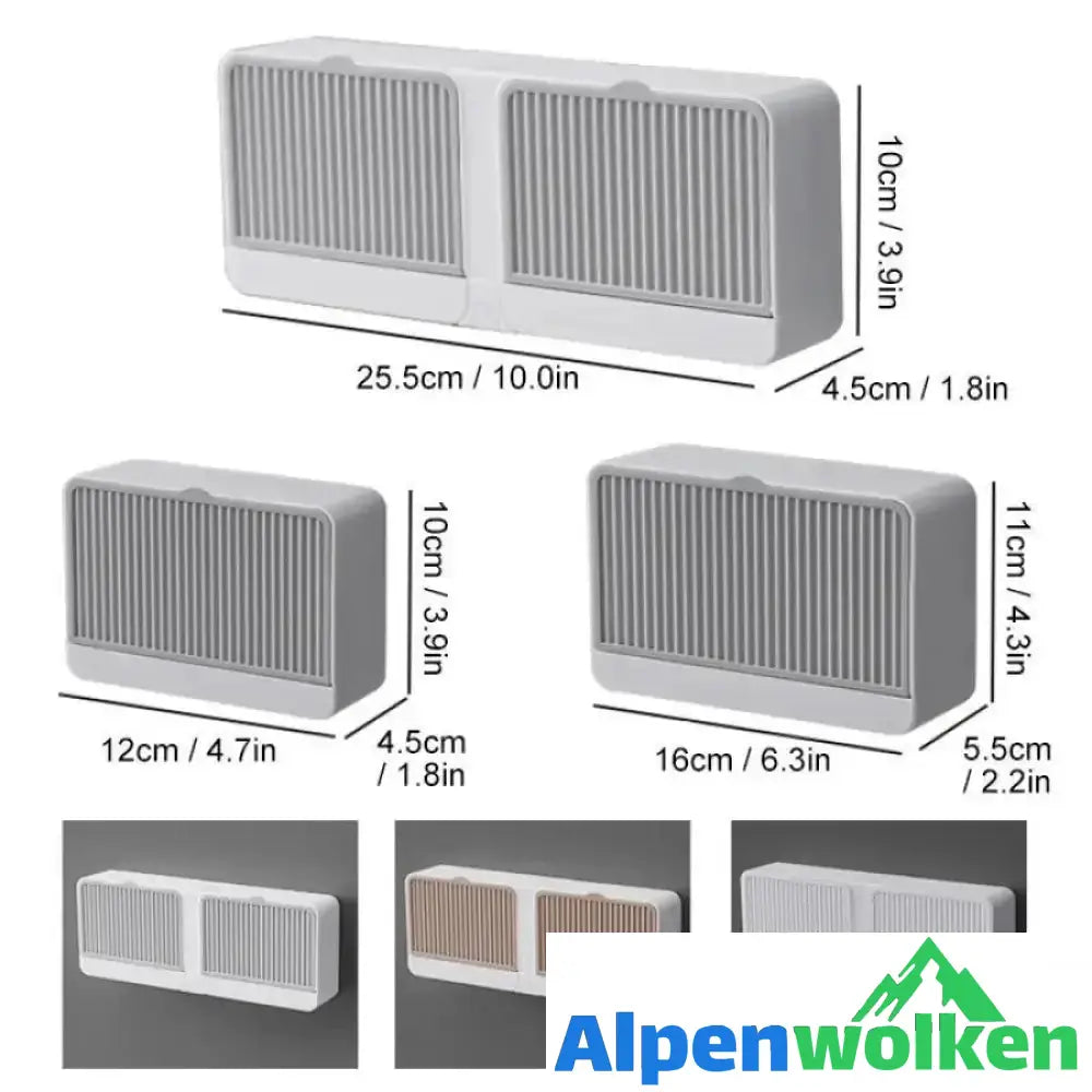 Alpenwolken - Eleganter Seifenhalter mit Haken und Deckel