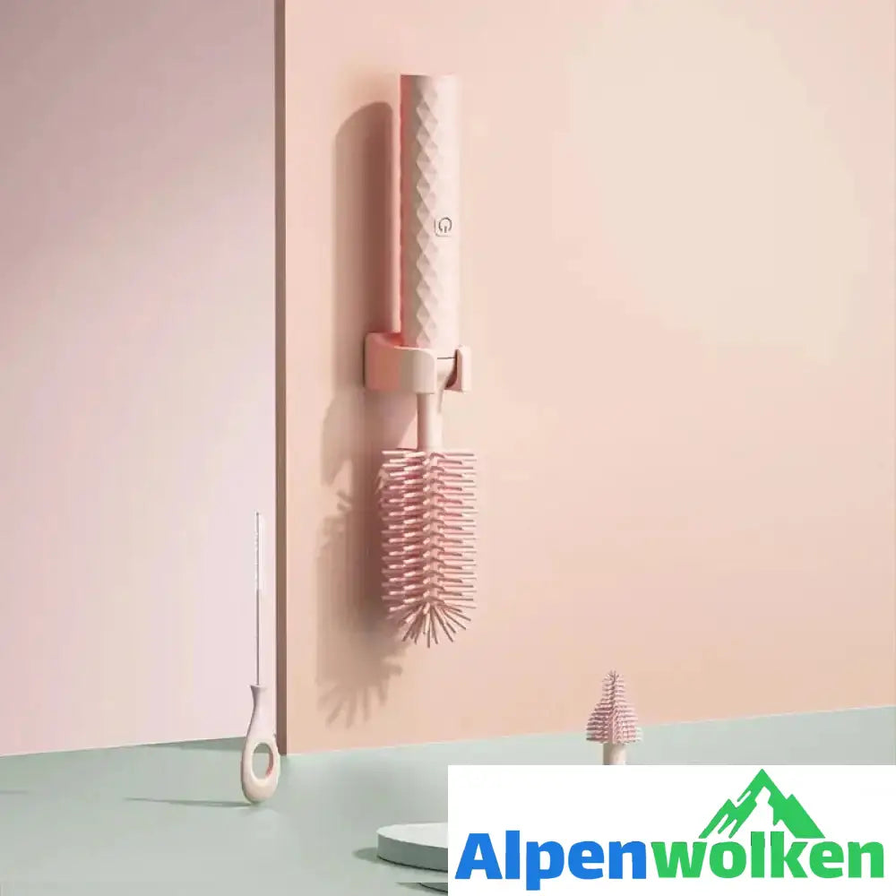 Alpenwolken - Elektrische Flaschenreinigungsbürste Rosa Dreiteiliges Set