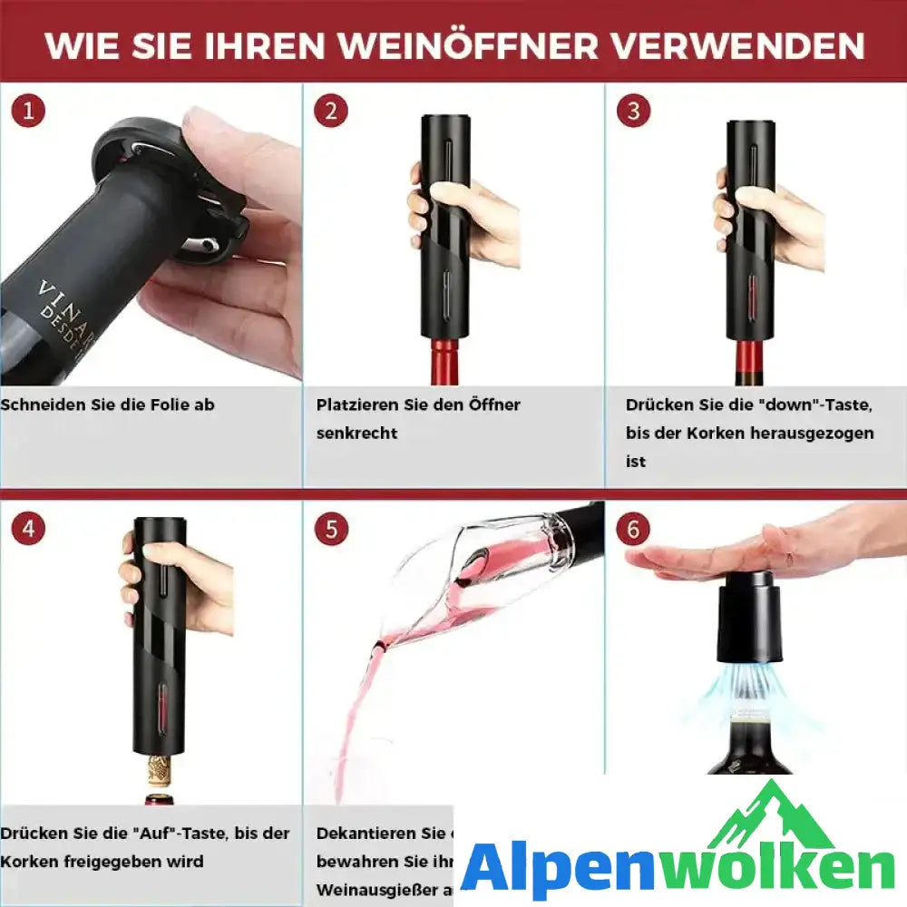 Alpenwolken - Elektrischer Korkenzieher für Rotwein