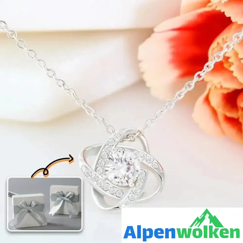 Alpenwolken - Endloser Knoten Freundschaftsring und Halskette Halskette (mit Geschenkbox)