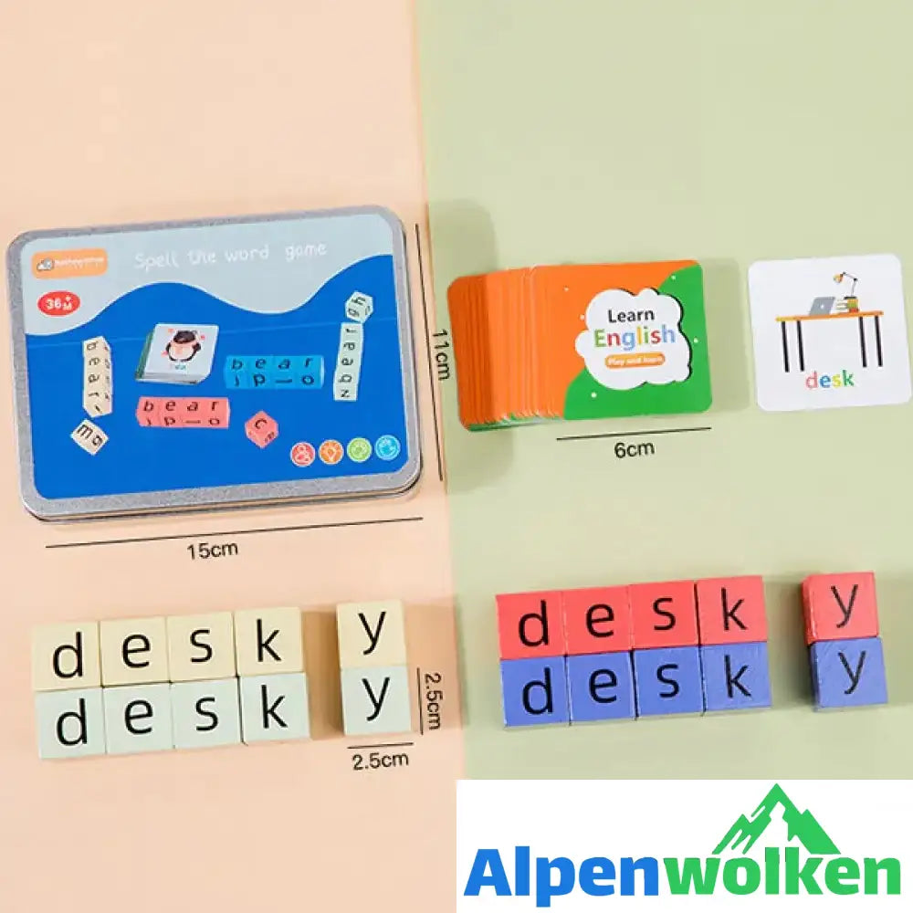 Alpenwolken - Englische Buchstaben Scrabble Spiel Groß