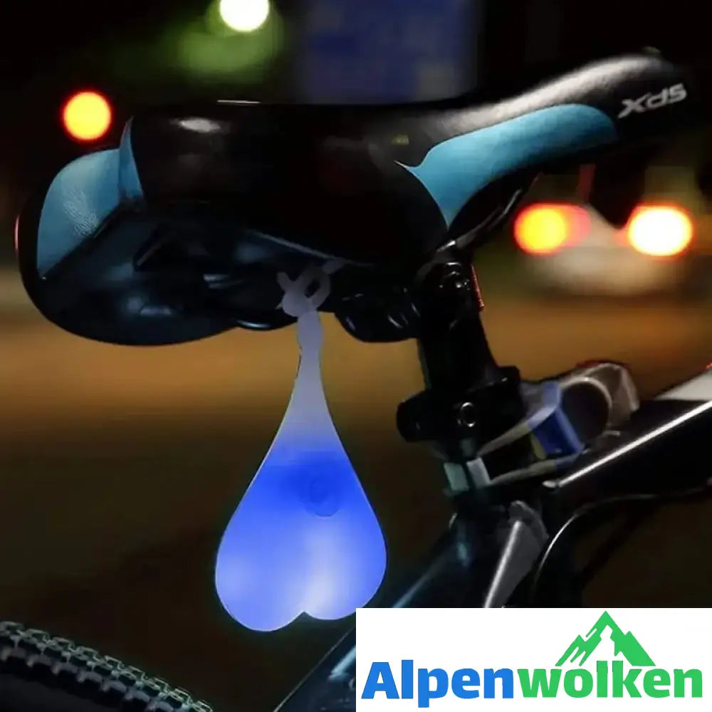 Alpenwolken - Fahrrad-Rücklicht in Herzform Blau