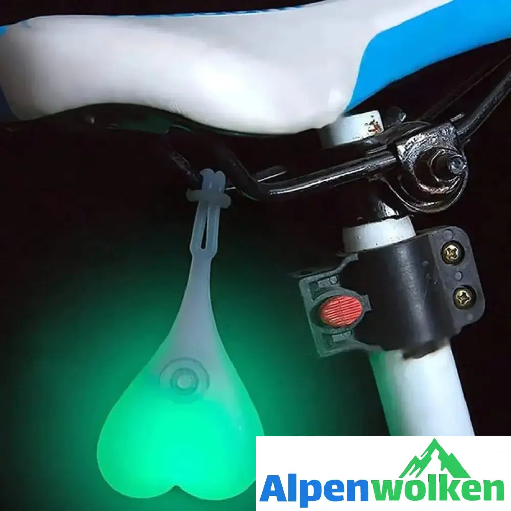 Alpenwolken - Fahrrad-Rücklicht in Herzform Grün