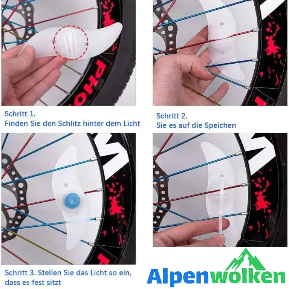 Alpenwolken - Fahrradraddekoration Nachtlicht