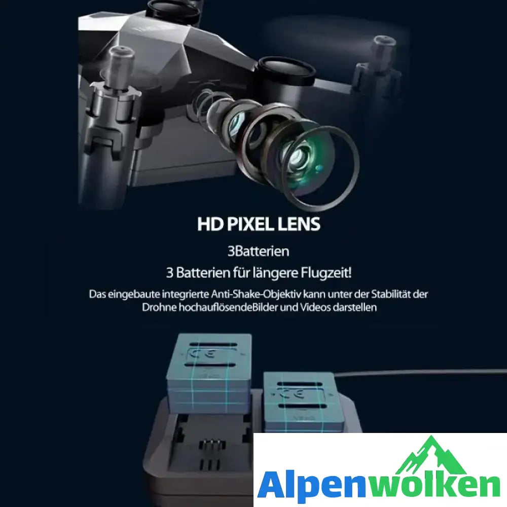 Alpenwolken - Faltbare Mini-Kofferdrohne mit HD-Kamera