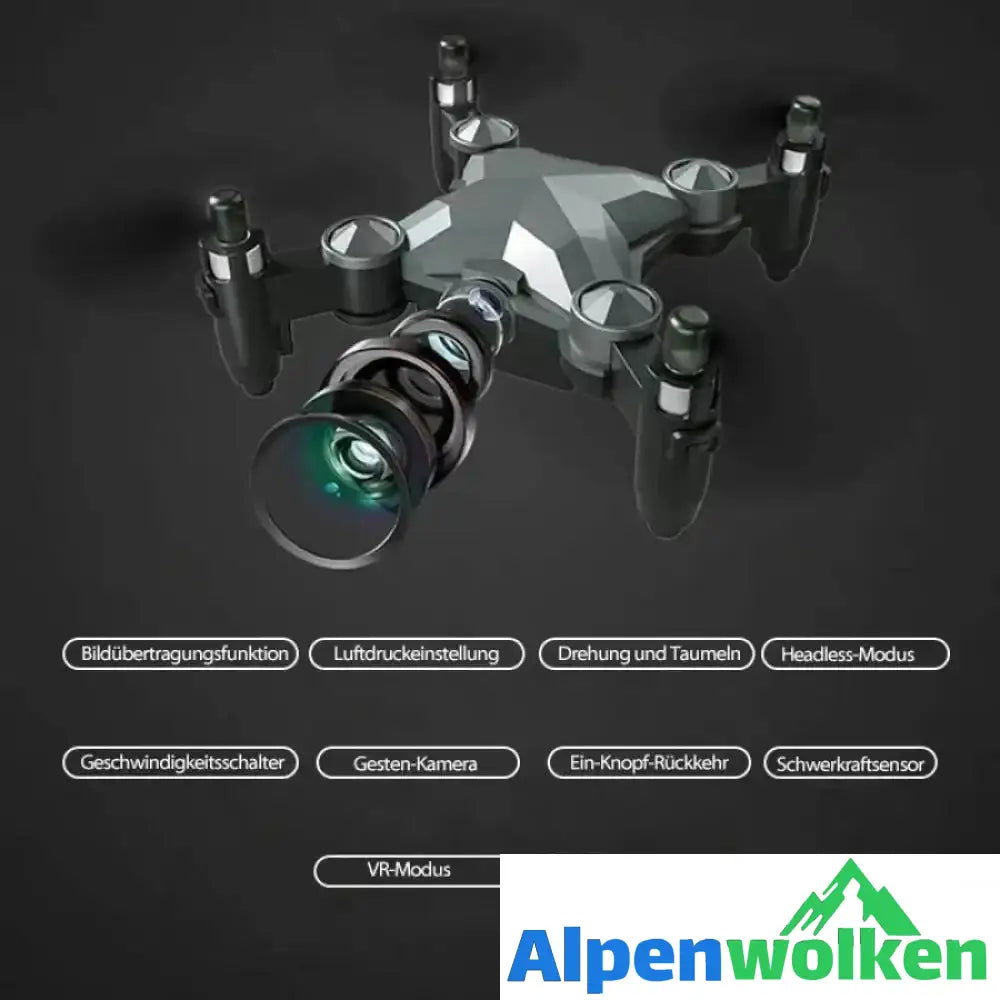 Alpenwolken - Faltbare Mini-Kofferdrohne mit HD-Kamera