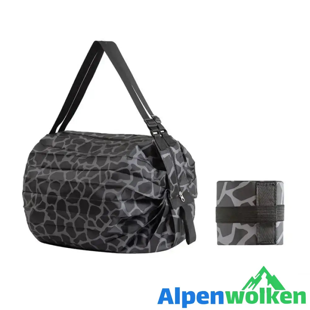 Alpenwolken - Faltbare tragbare umweltfreundliche Einkaufstasche Black Camouflage