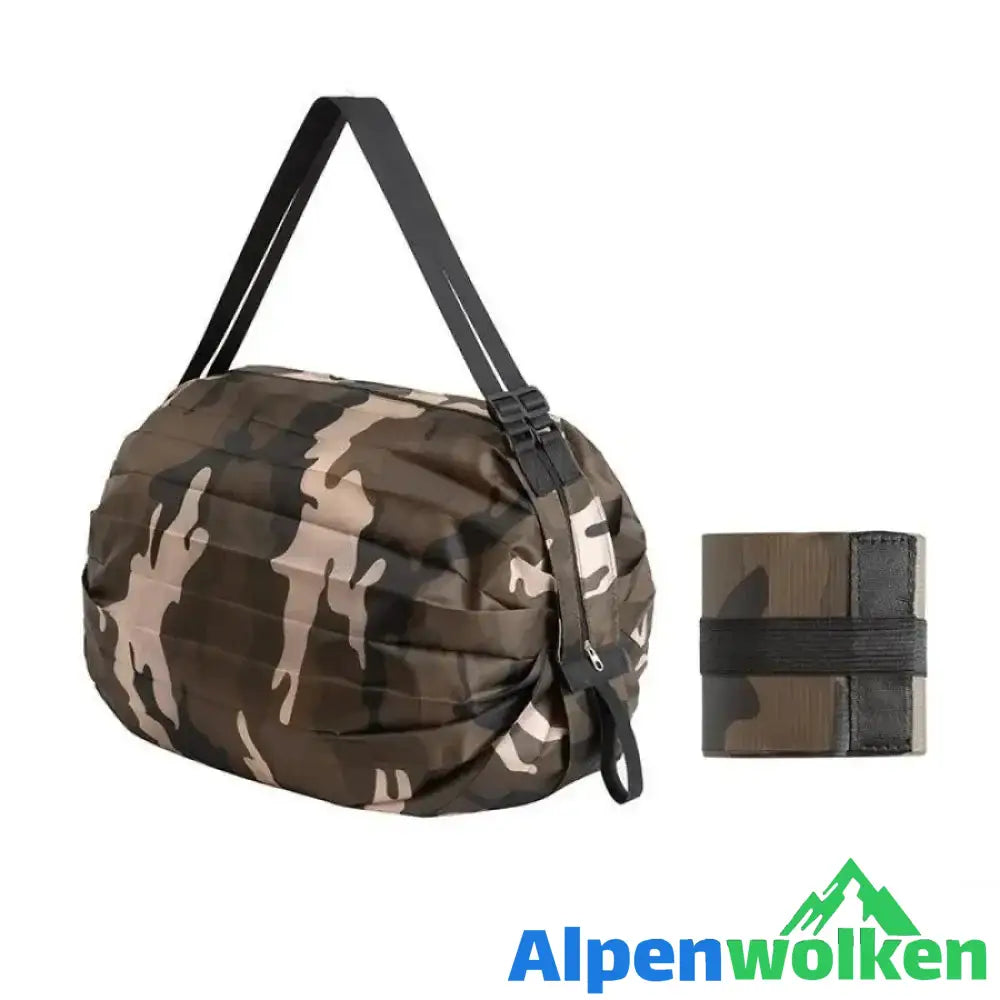 Alpenwolken - Faltbare tragbare umweltfreundliche Einkaufstasche Brown Camouflage