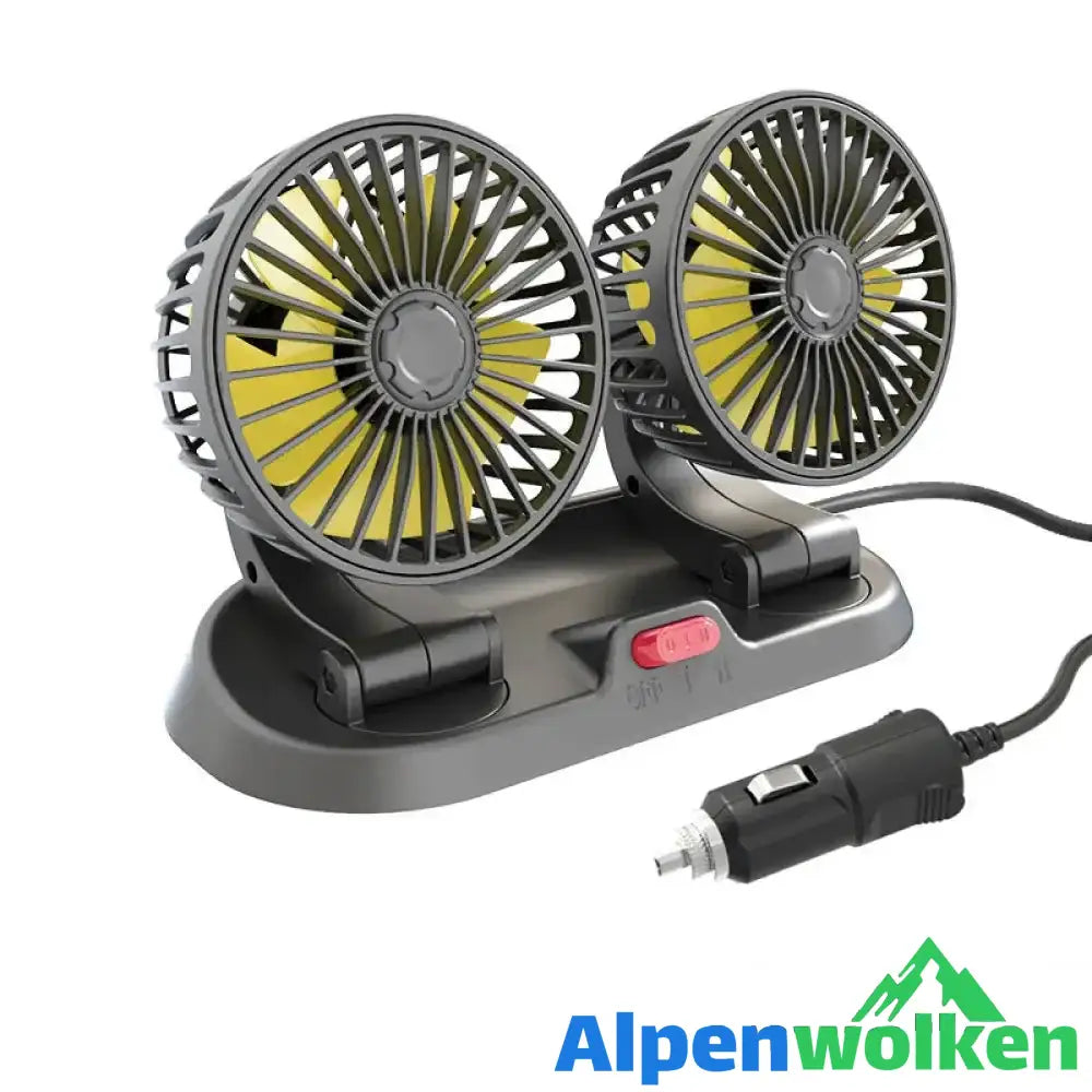 Alpenwolken - Faltbarer Auto Doppelkopf Lüfter 12V