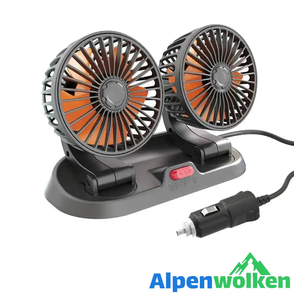 Alpenwolken - Faltbarer Auto Doppelkopf Lüfter 24V