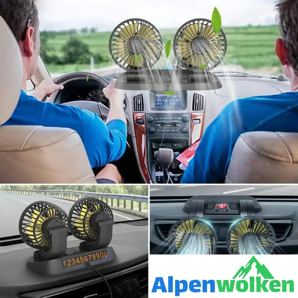 Alpenwolken - Faltbarer Auto Doppelkopf Lüfter