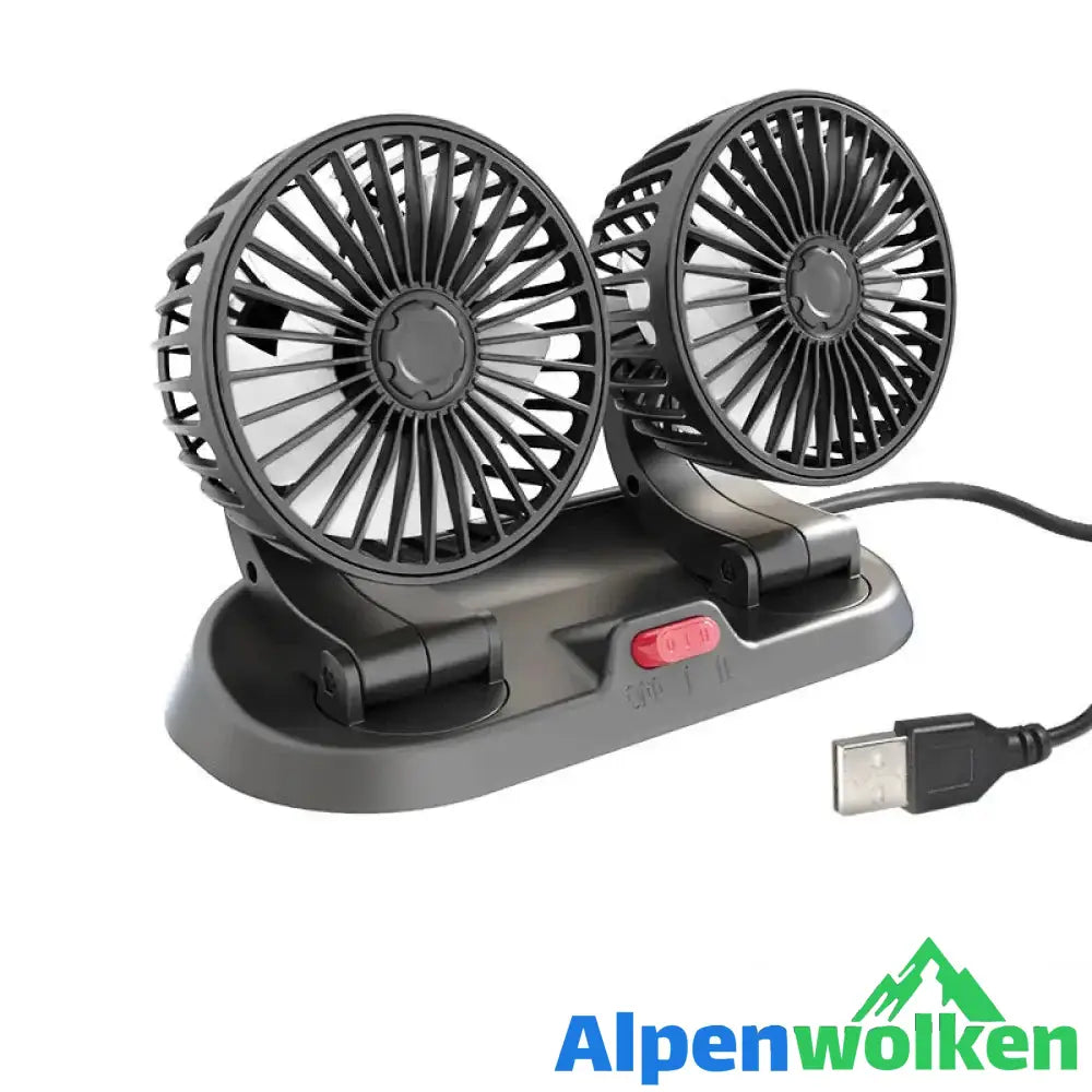 Alpenwolken - Faltbarer Auto Doppelkopf Lüfter USB