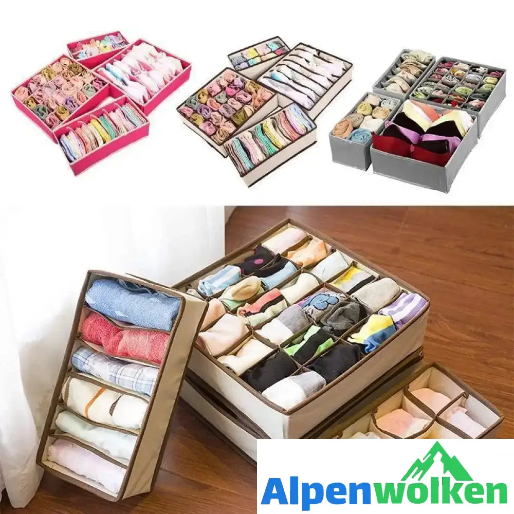 Alpenwolken - Faltbarer Kleiderschrank Unterwäsche Organizer (4 Stk im Set)