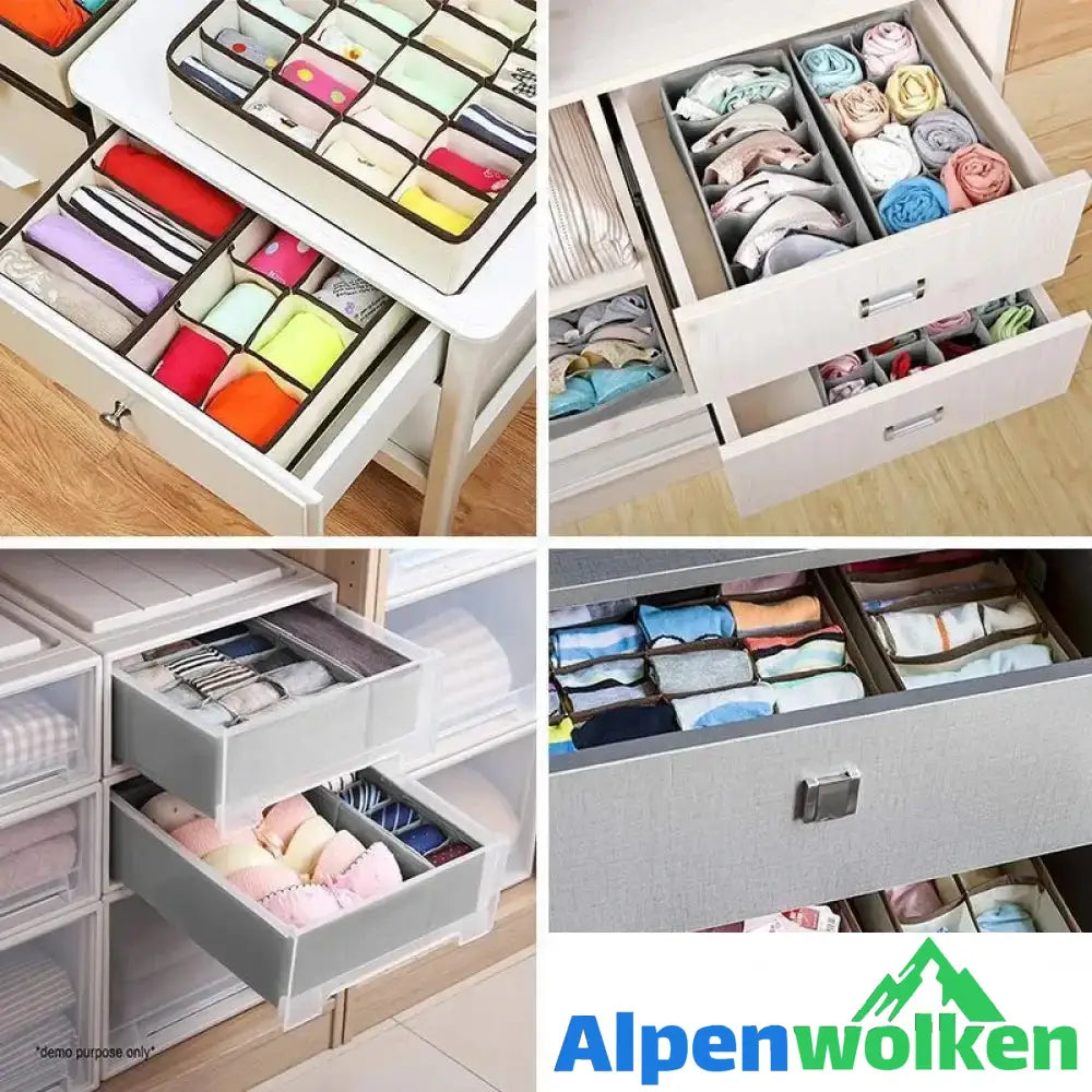 Alpenwolken - Faltbarer Kleiderschrank Unterwäsche Organizer (4 Stk im Set)