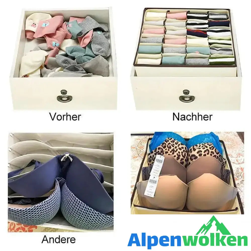 Alpenwolken - Faltbarer Kleiderschrank Unterwäsche Organizer (4 Stk im Set)