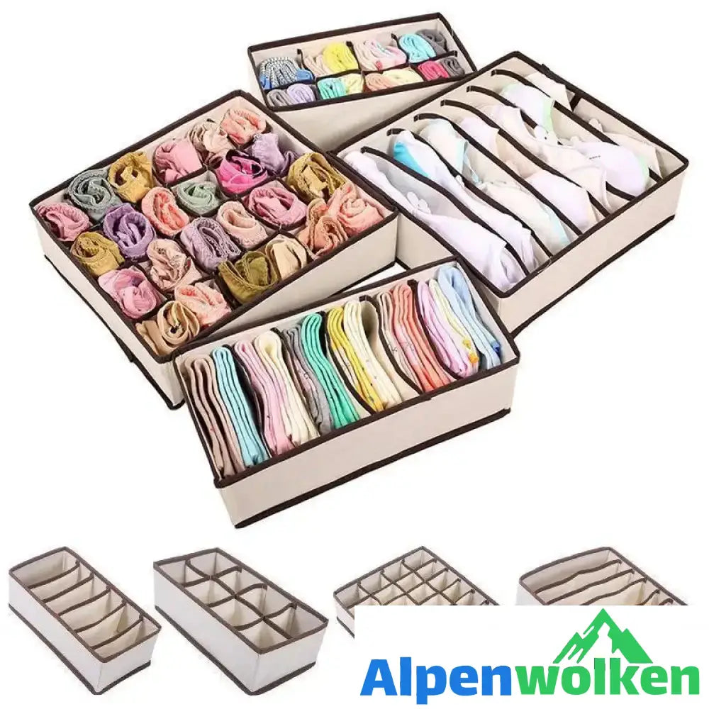 Alpenwolken - Faltbarer Kleiderschrank Unterwäsche Organizer (4 Stk im Set)