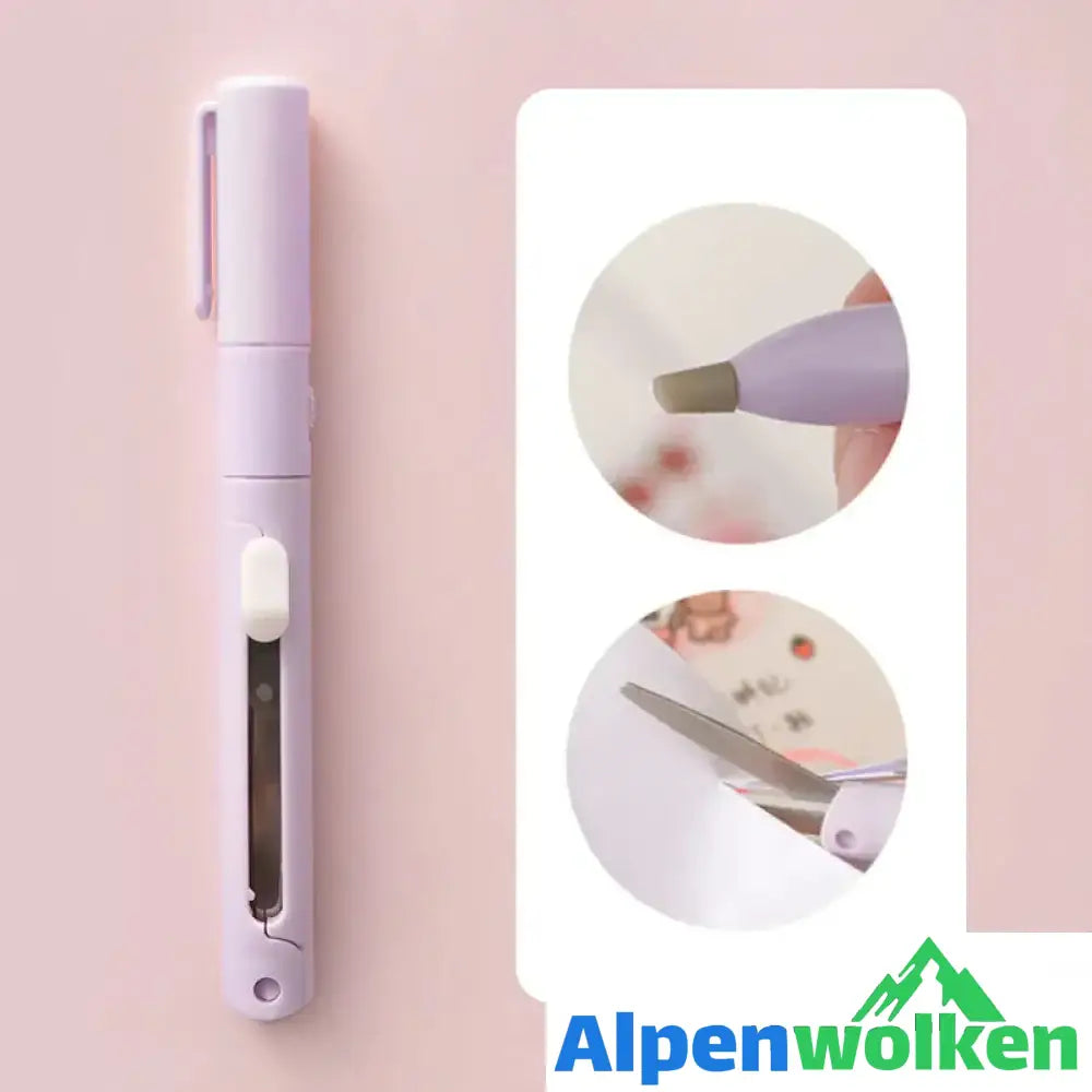 Alpenwolken - Faltbarer Mini-Scheren-Keramikstift lila