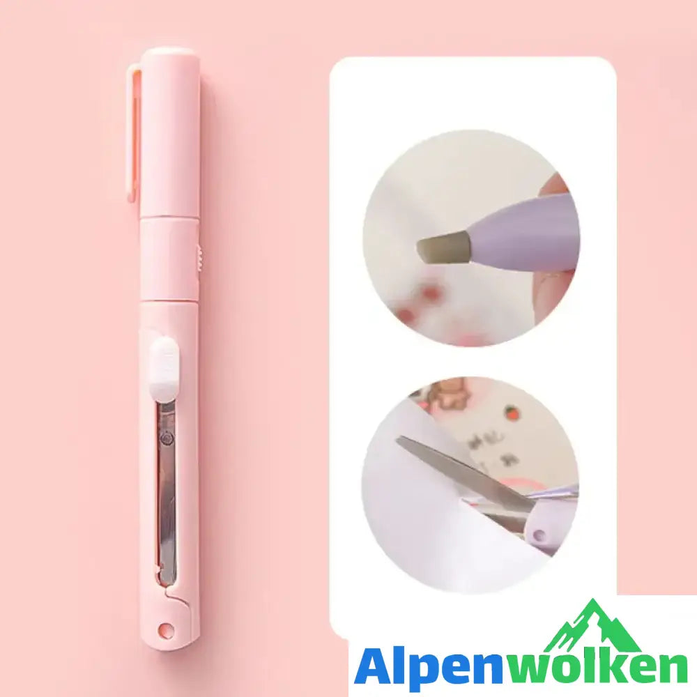 Alpenwolken - Faltbarer Mini-Scheren-Keramikstift rosa