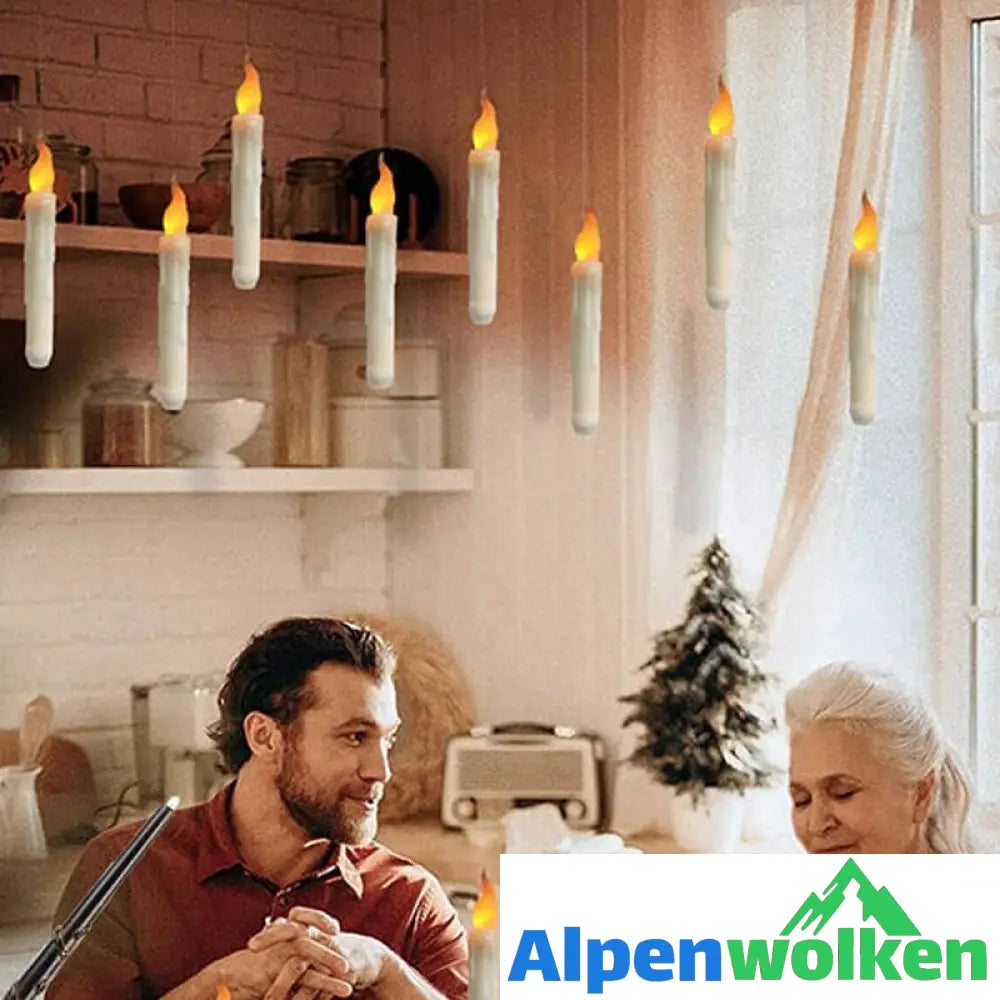 Alpenwolken - 🪄🕯️Fantasiekerze mit Zauberstab-Fernbedienung