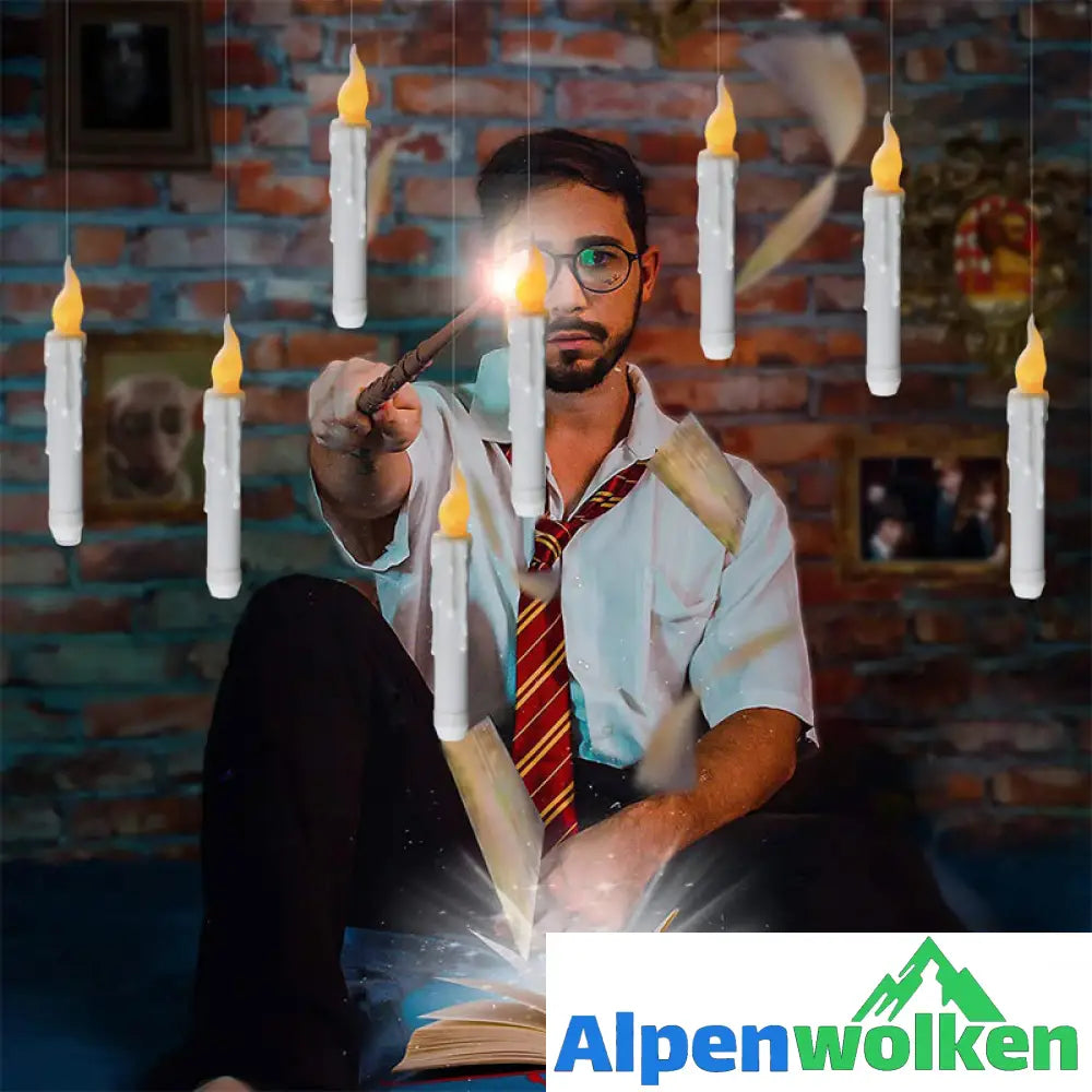 Alpenwolken - 🪄🕯️Fantasiekerze mit Zauberstab-Fernbedienung