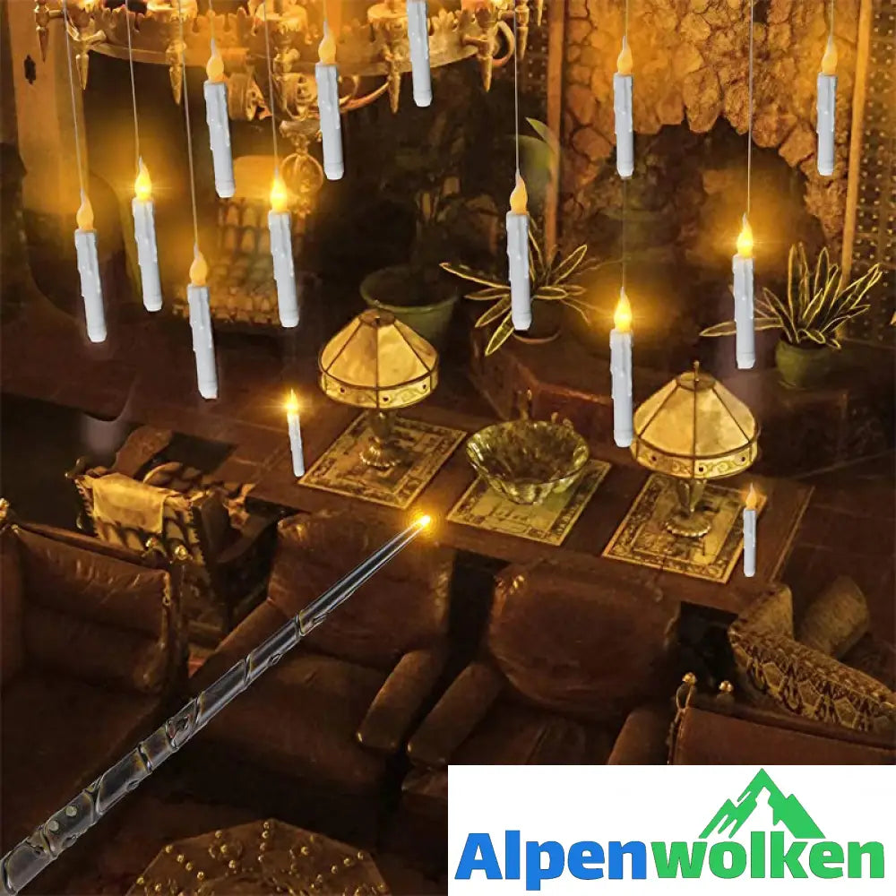 Alpenwolken - 🪄🕯️Fantasiekerze mit Zauberstab-Fernbedienung