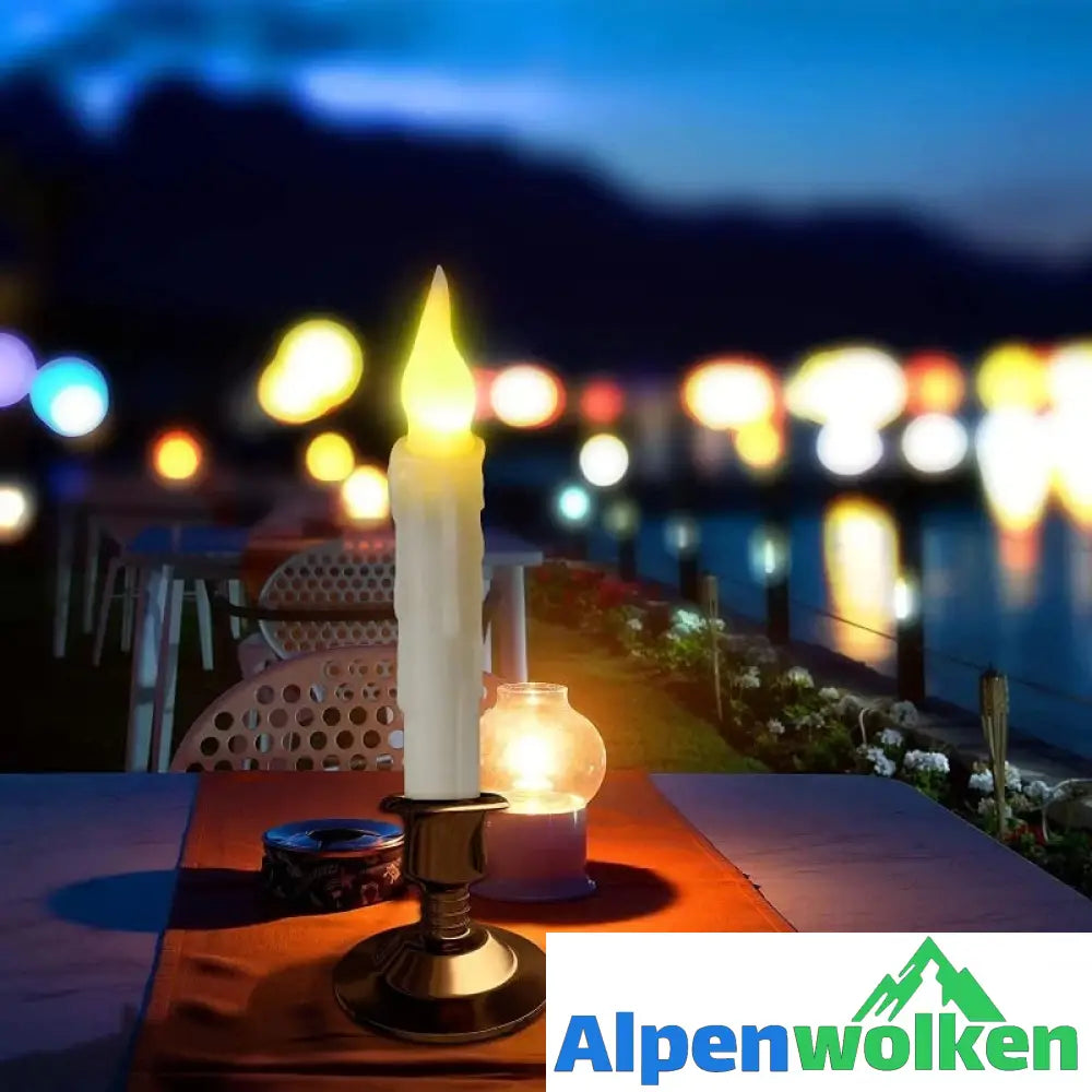 Alpenwolken - 🪄🕯️Fantasiekerze mit Zauberstab-Fernbedienung