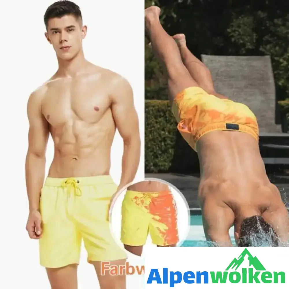 Alpenwolken - Farbwechsel Strandhose-Badeshorts