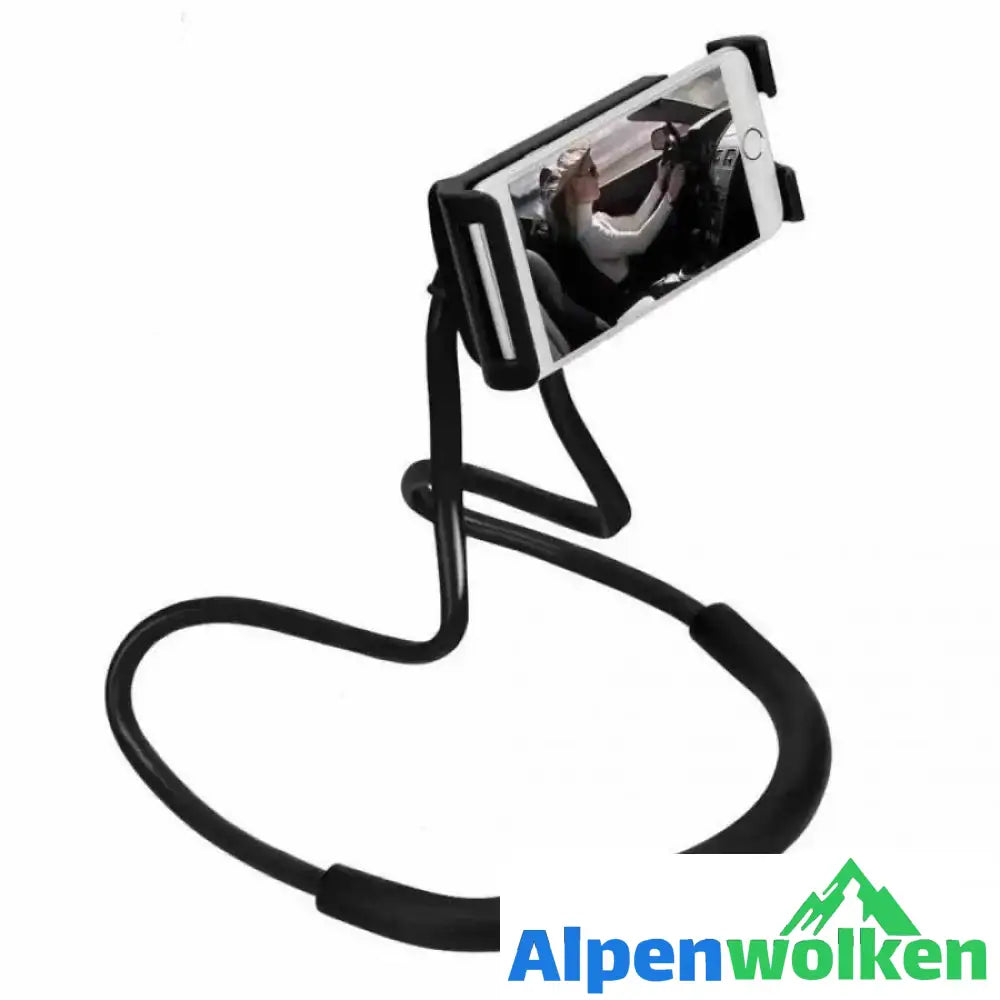 Alpenwolken - Fauler Hals- Telefon- und Tablet-Halter SCHWARZ