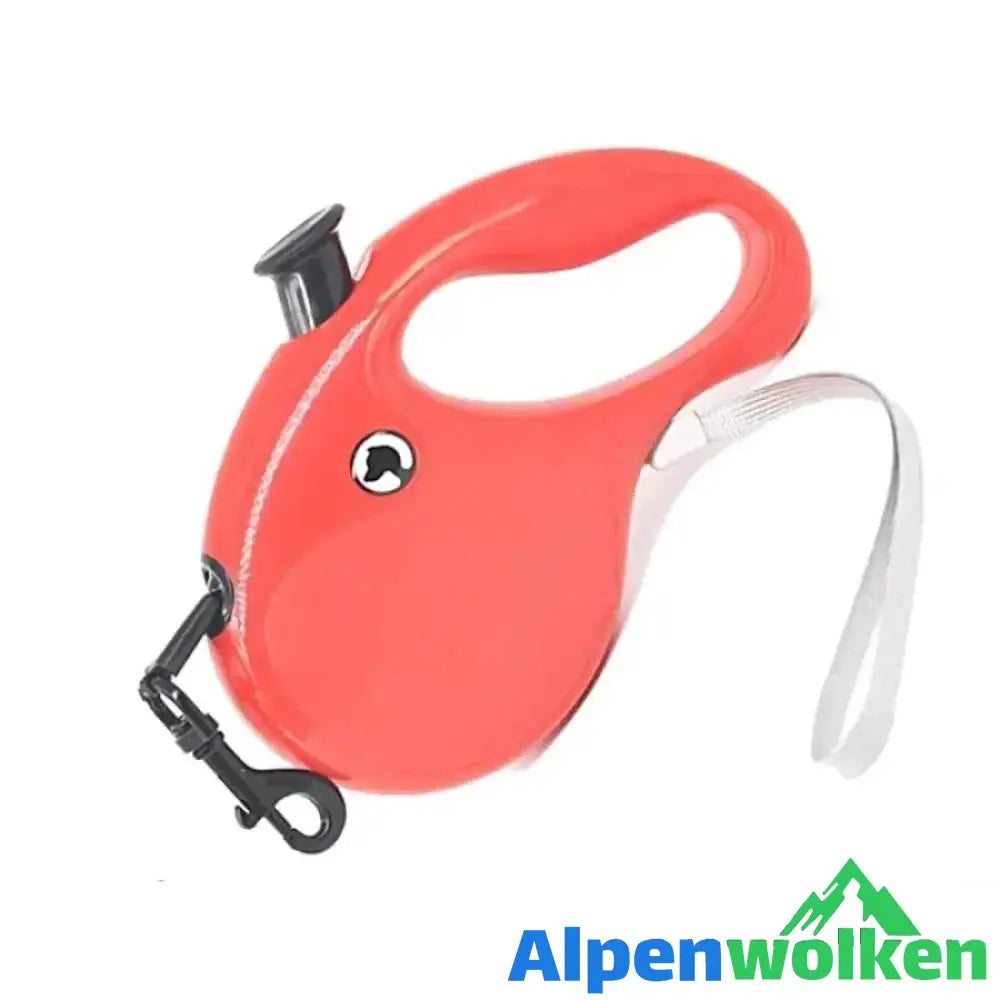 Alpenwolken - Flexi Hundeleine, 5m Rot