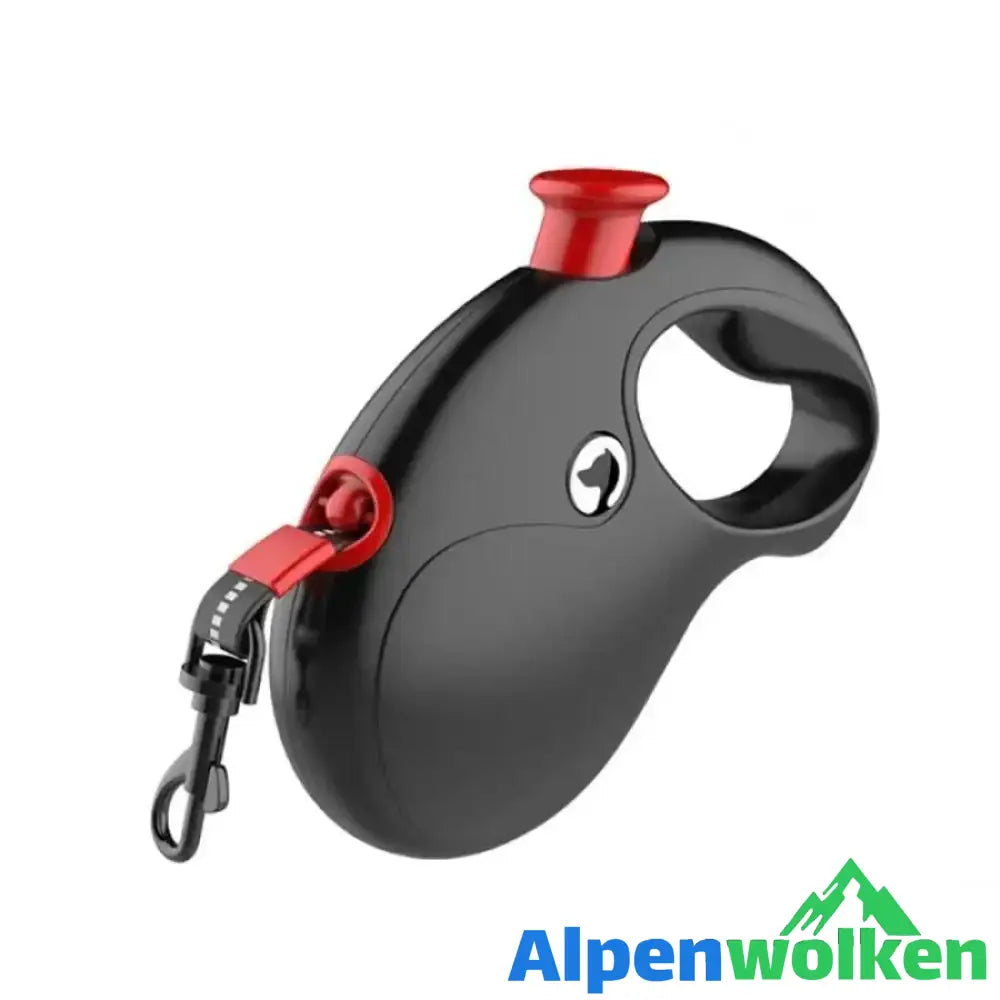 Alpenwolken - Flexi Hundeleine, 5m Schwarz