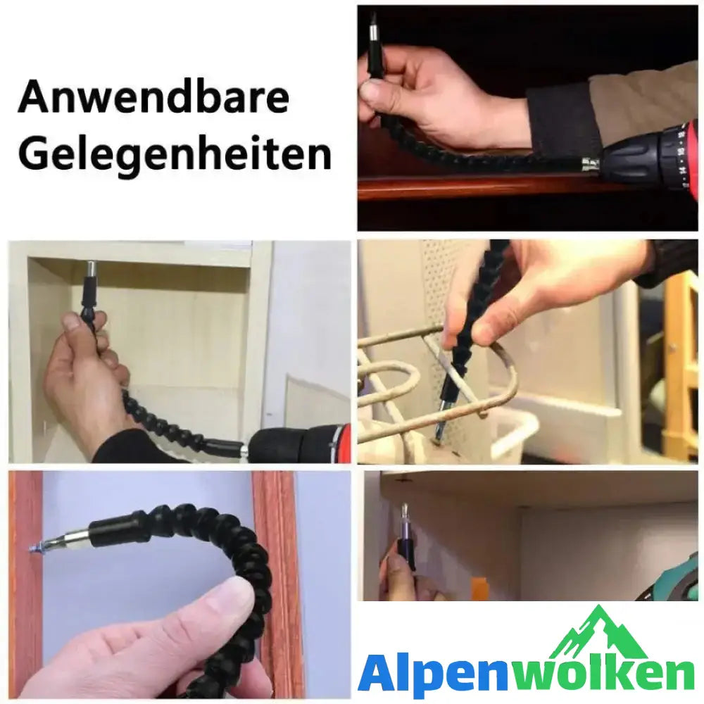 Alpenwolken - Flexible Bithalter Bohrwerkzeug Weiche Welle Schraube Verbindung 300 MM (Schwarz)