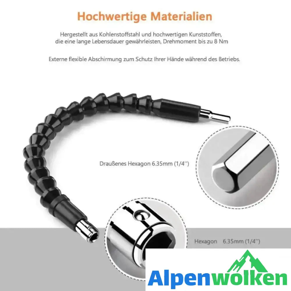 Alpenwolken - Flexible Bithalter Bohrwerkzeug Weiche Welle Schraube Verbindung 300 MM (Schwarz)