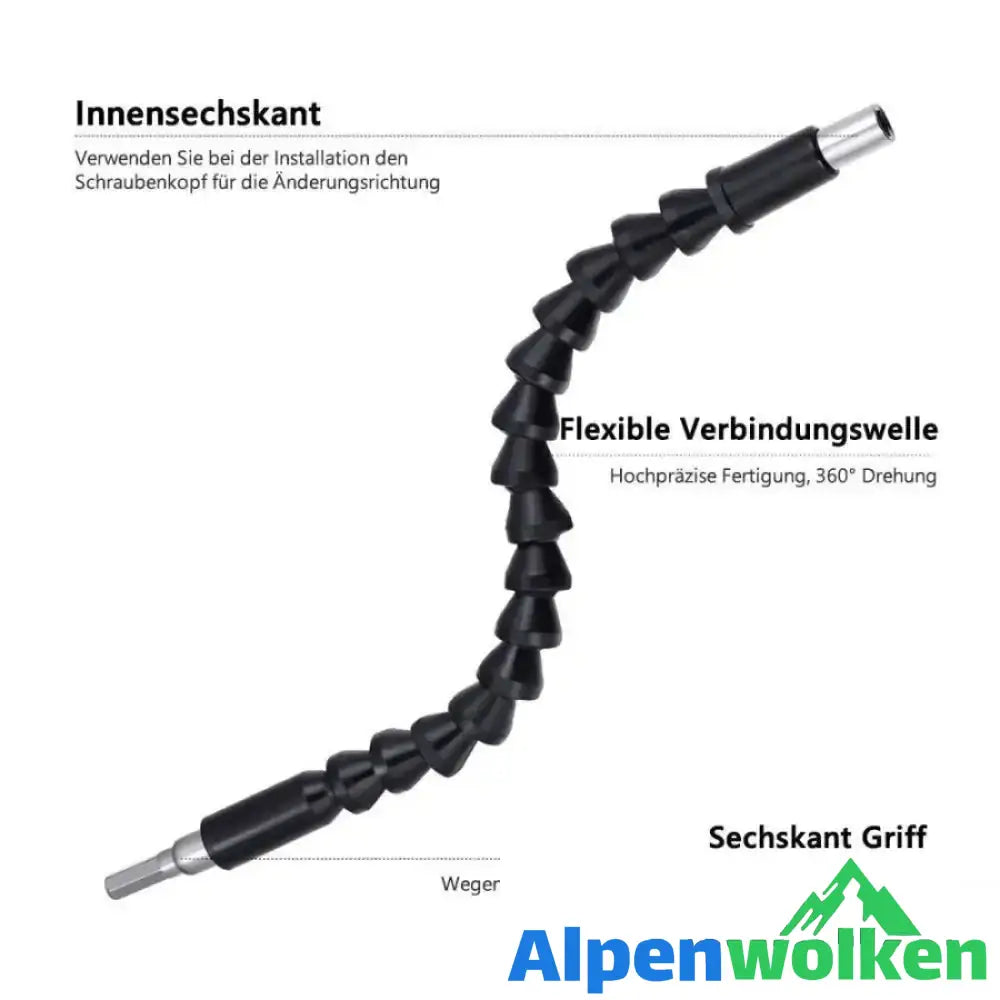 Alpenwolken - Flexible Bithalter Bohrwerkzeug Weiche Welle Schraube Verbindung 300 MM (Schwarz)