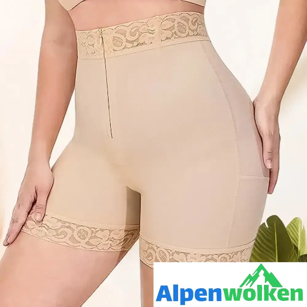 Alpenwolken - Frauen Spitze Body Shaper Butt Lifter Höschen Aprikose