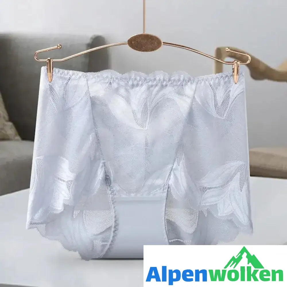 Alpenwolken - Frauen Stickerei Spitze Schlüpfer Grau