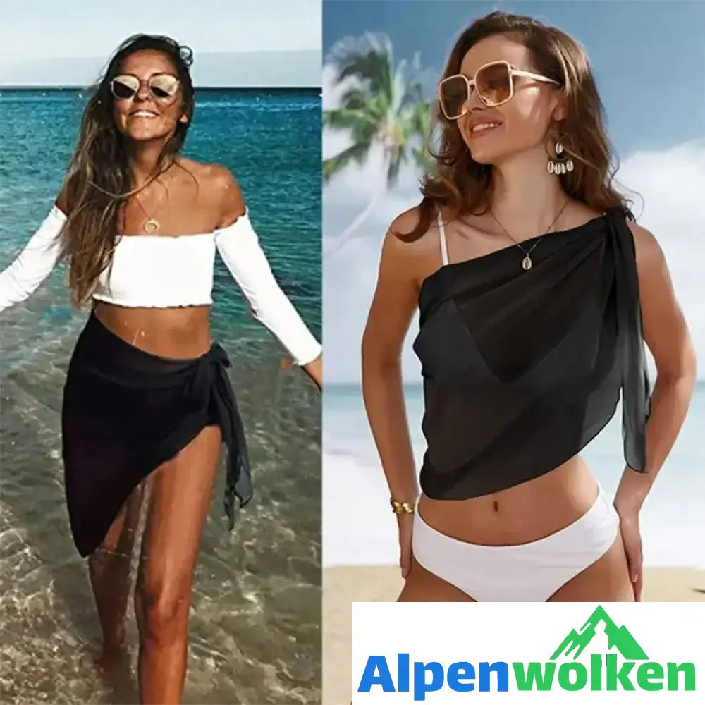 Alpenwolken - Frauen Strandrock einfarbige Sommerbluse