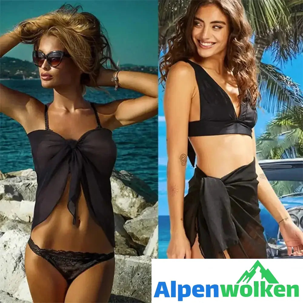 Alpenwolken - Frauen Strandrock einfarbige Sommerbluse