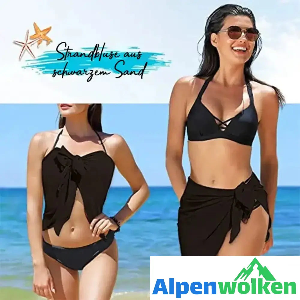 Alpenwolken - Frauen Strandrock einfarbige Sommerbluse