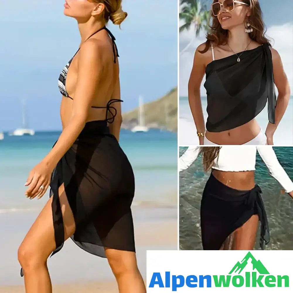 Alpenwolken - Frauen Strandrock einfarbige Sommerbluse