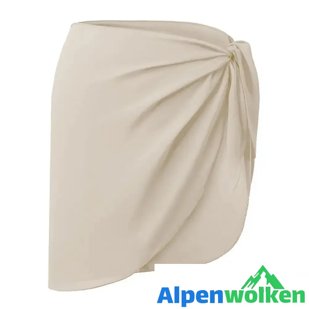 Alpenwolken - Frauen Strandrock einfarbige Sommerbluse beige