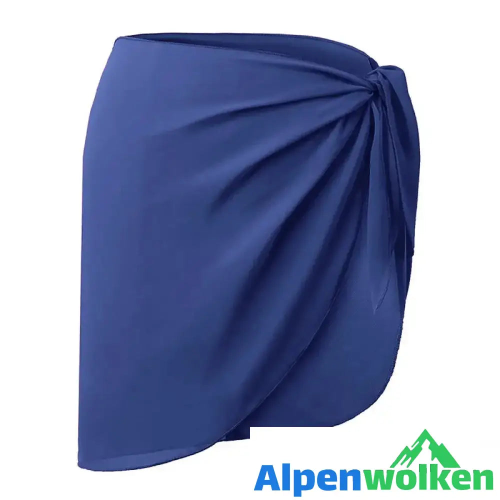 Alpenwolken - Frauen Strandrock einfarbige Sommerbluse blau