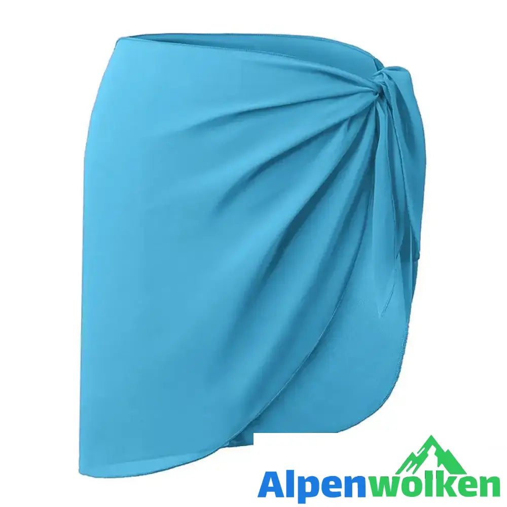 Alpenwolken - Frauen Strandrock einfarbige Sommerbluse hellblau