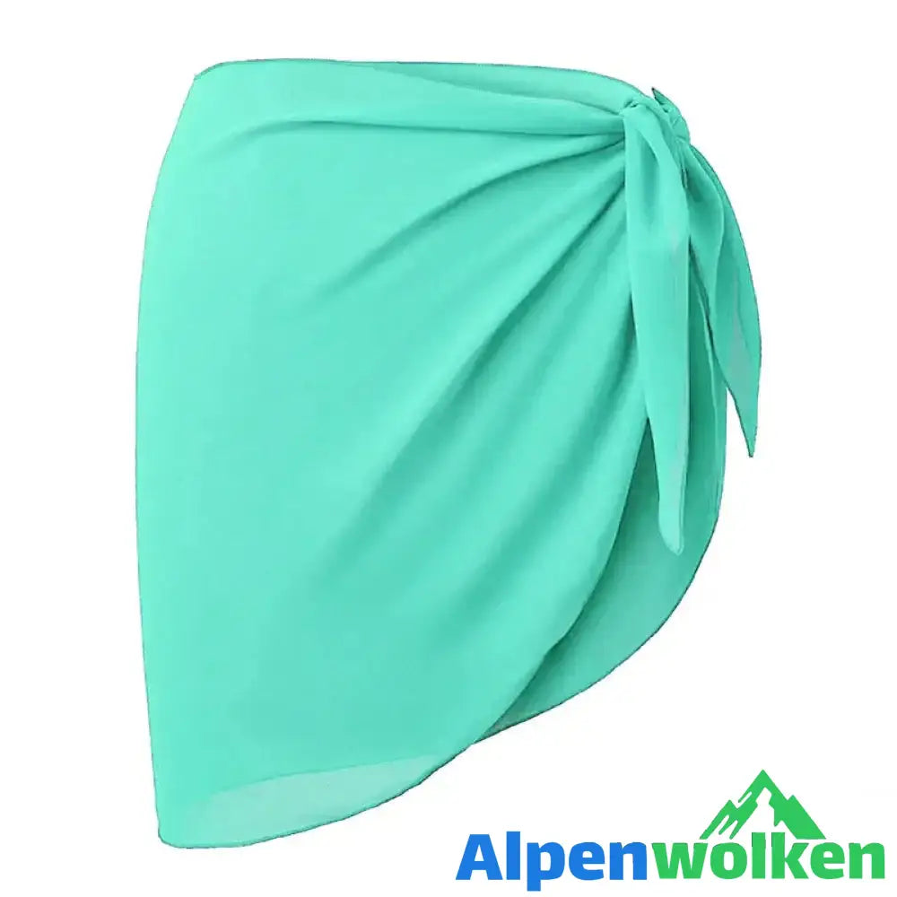 Alpenwolken - Frauen Strandrock einfarbige Sommerbluse hellgrün