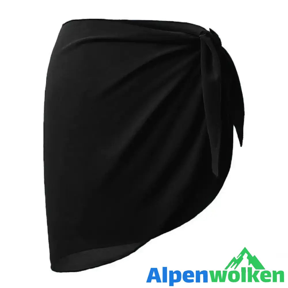 Alpenwolken - Frauen Strandrock einfarbige Sommerbluse schwarz